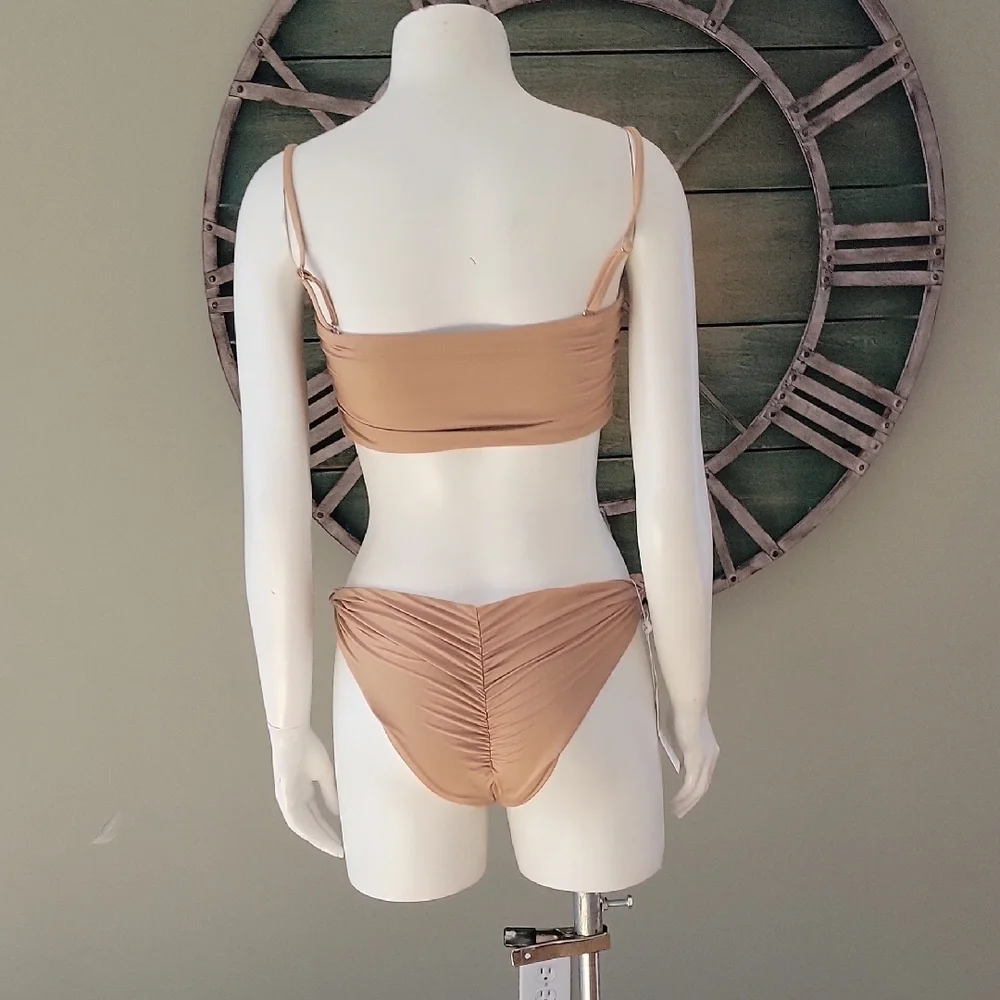 Frankie's Bikinis Classic Tan Bikini  Carrie Bandue Top And Monica Cheeky Bottom